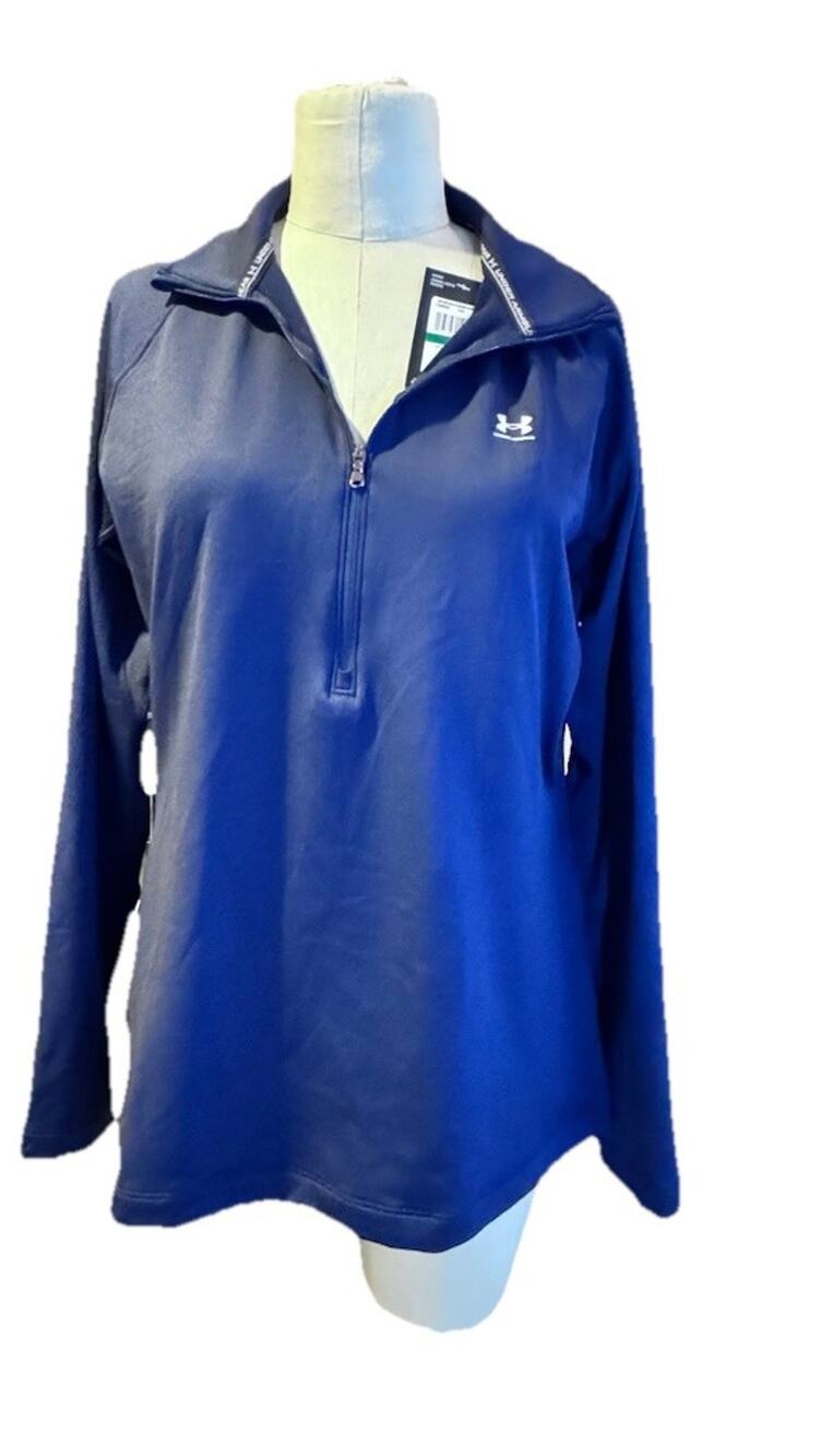 Under Armour Coldgear 1/2 Zip Woman's Loose Pullover Navy MSRP $65 NEW/NWT